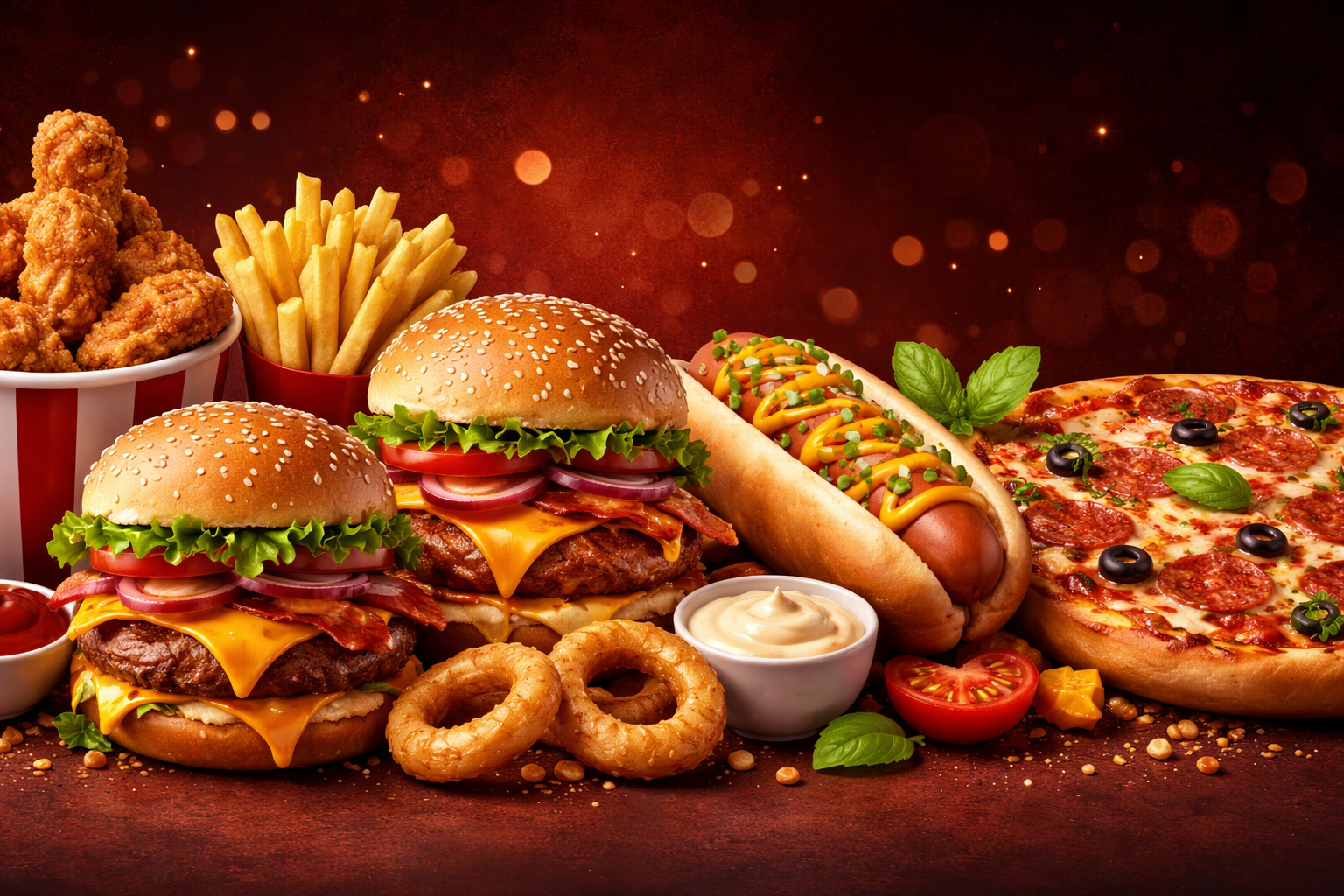 Satisfying spread of fast food delights